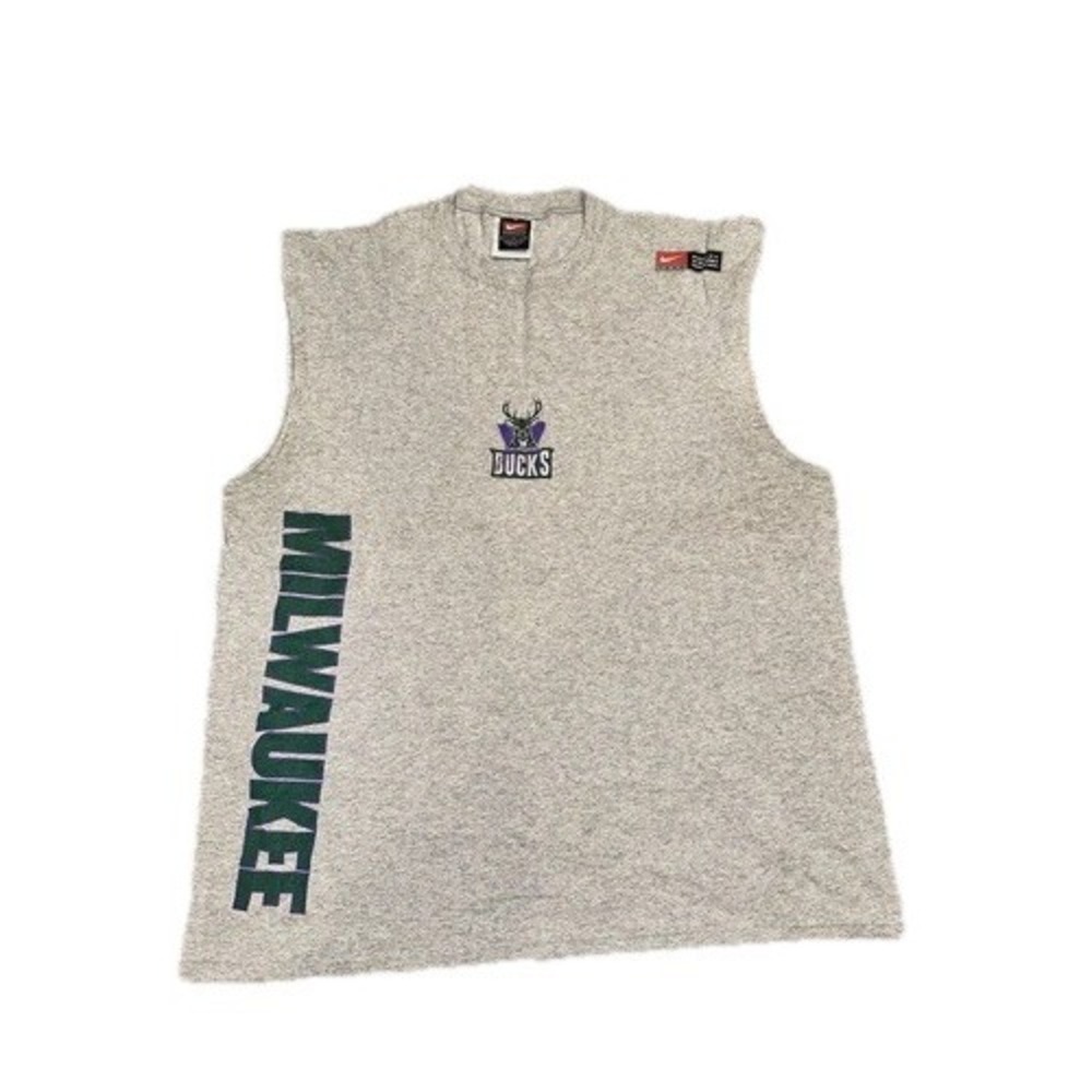 RARE Vintage Nike Milwaukee Bucks Muscle Tank Top Men's Size Large Double‎ Sided